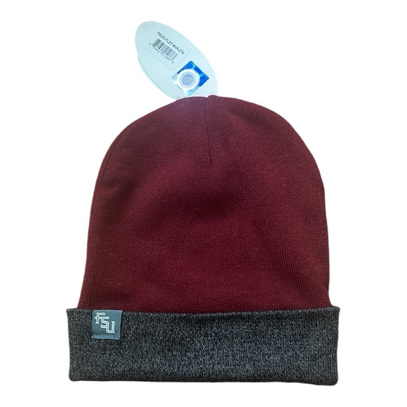 FSU Florida State Seminoles Unisex Reversible Knit Cuff Cap Gray & Red NWT - Picture 2 of 5